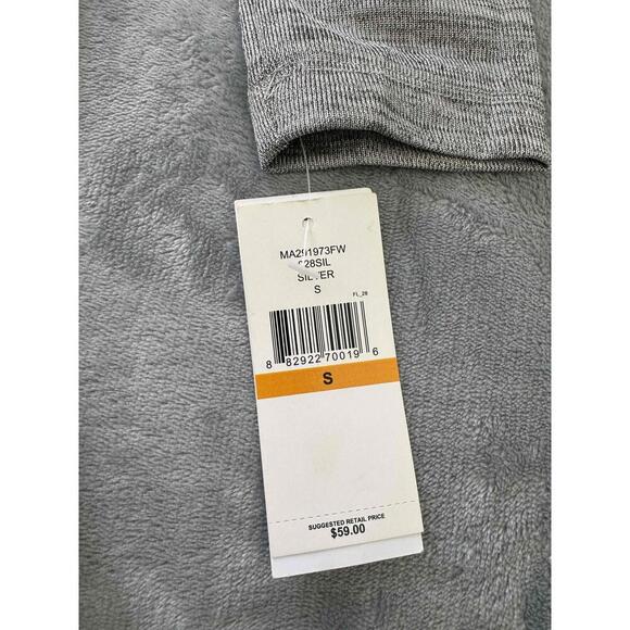 Fever Gray Black Lace Long Sleeves Layered Look Ruffled Hem Asymmetrical Top S - Picture 4 of 8